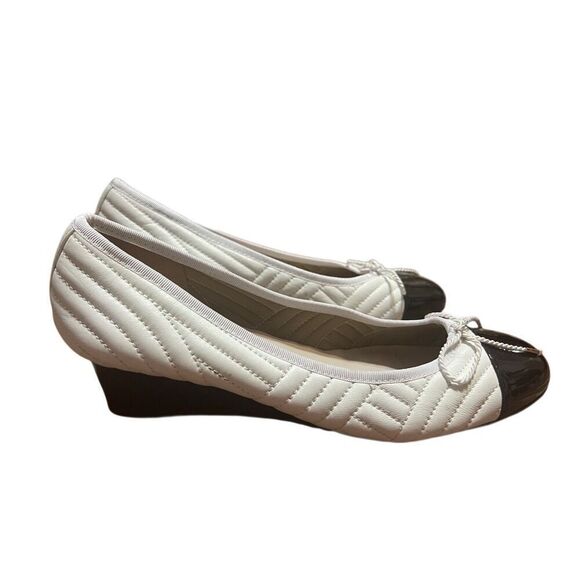 Paul Mayer attitudes NUBA QUILTED LEATHER ballet shoes WEDGE sz 10 - Picture 2 of 7